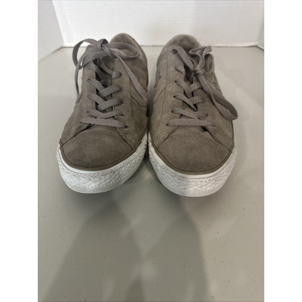Converse Leather Suede Tan Beige Lace Up M-9 W-11